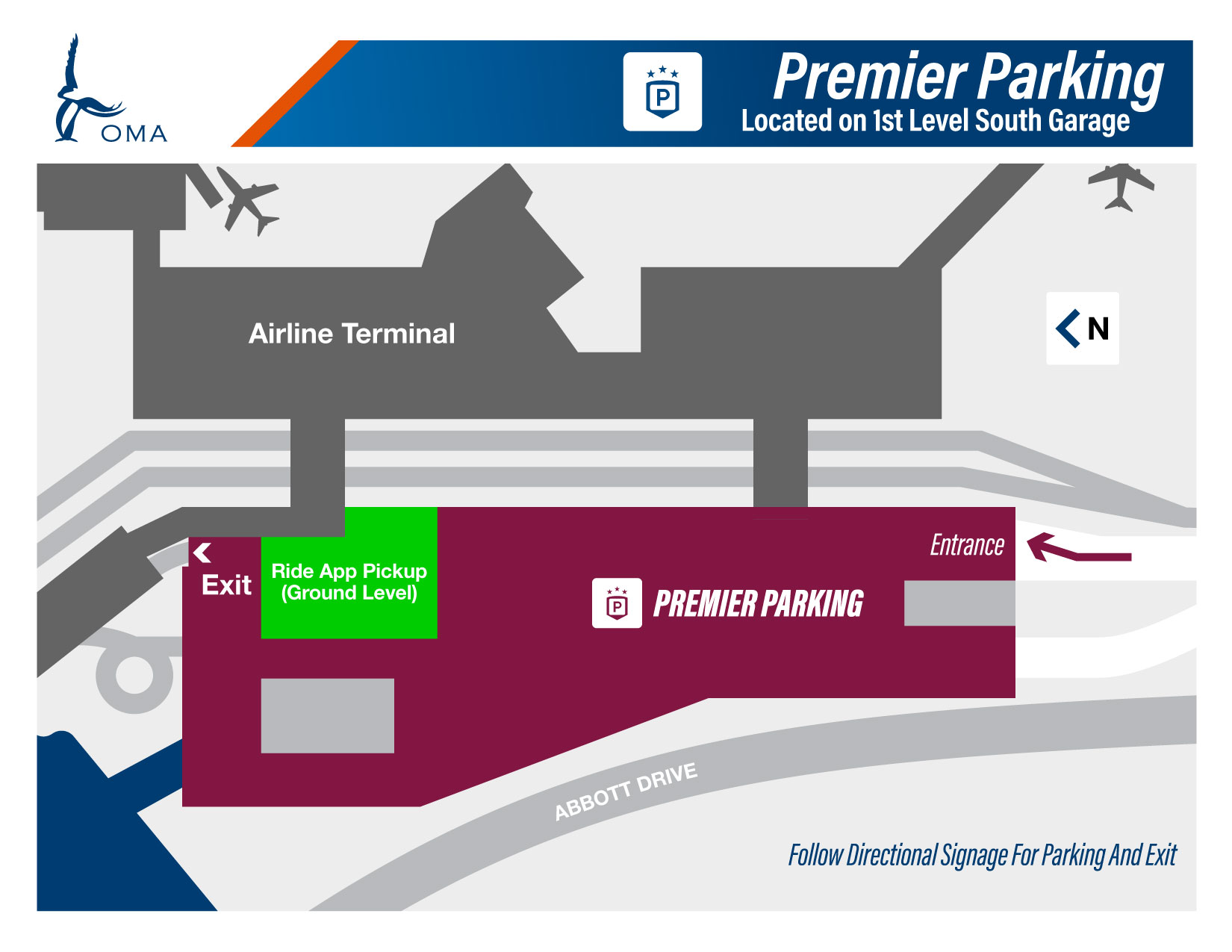 oma airport map