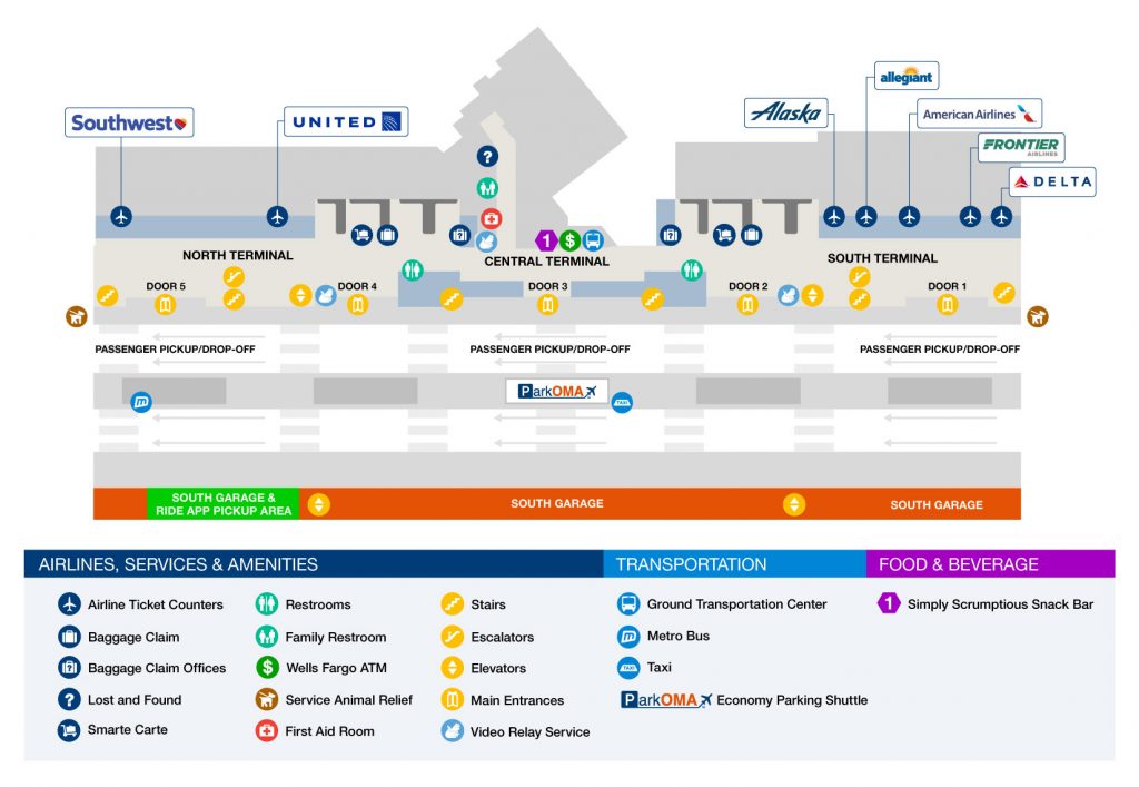 Lower Level Map OMA Omaha Eppley Airfield
