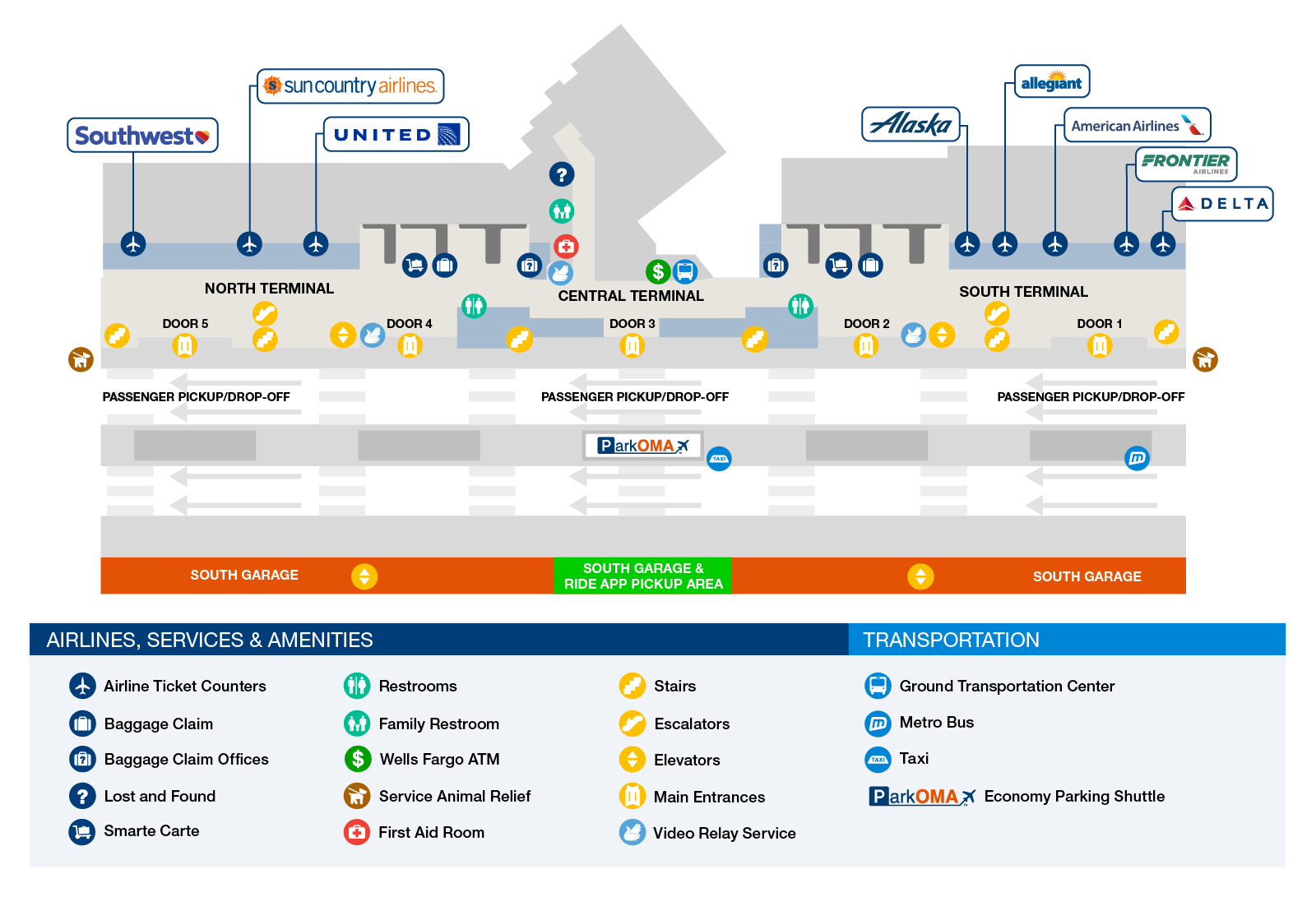 OMA Terminal Lower Level Map