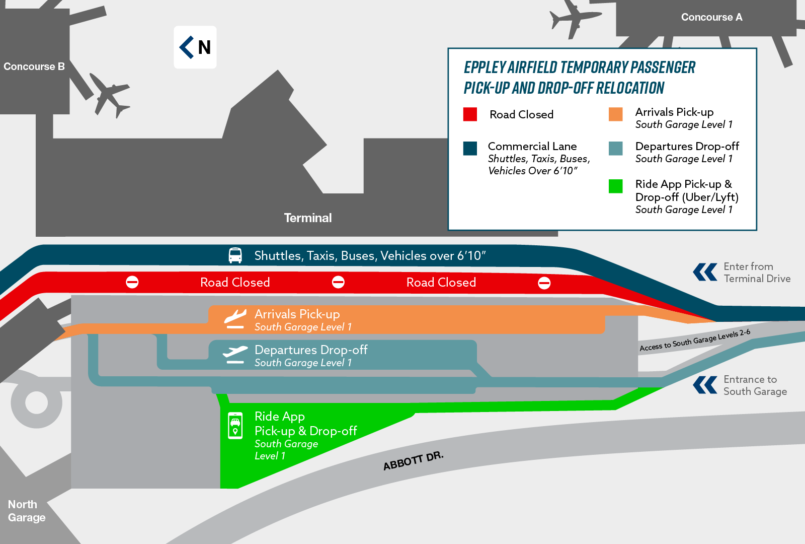 Passenger Pickup & Drop Off OMA Omaha Eppley Airfield