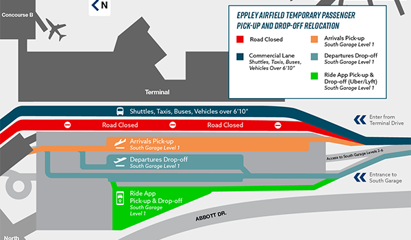 OMA Passenger Pick-up and Drop-off Map