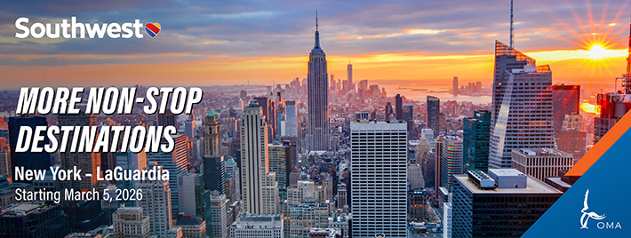 Southwest Non-Stop OMA to LGA Starting March 5, 2026