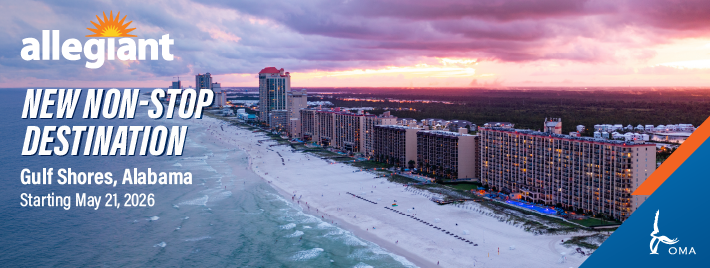 Allegiant Non-Stop OMA to GUF Starting May 21, 2026